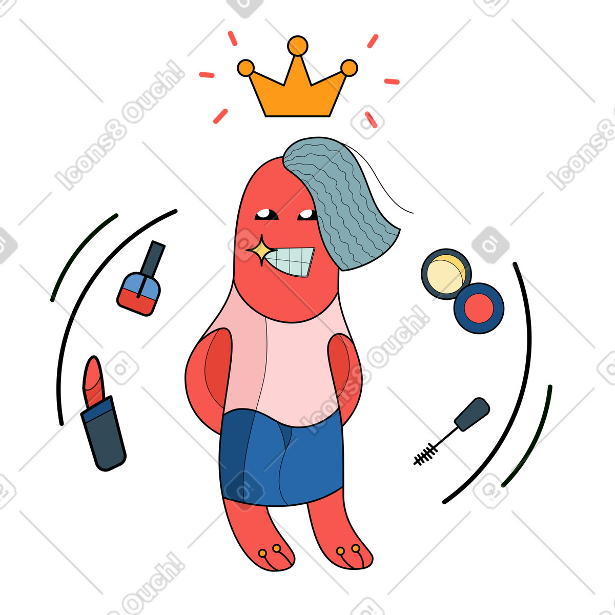 Bellezza illustrazione in stile Surr scarica in PNG, SVG