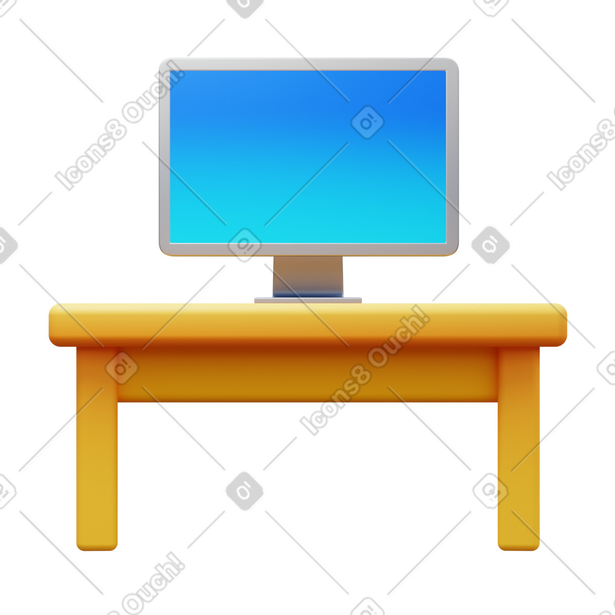 Иллюстрация Pc on desk в PNG и SVG