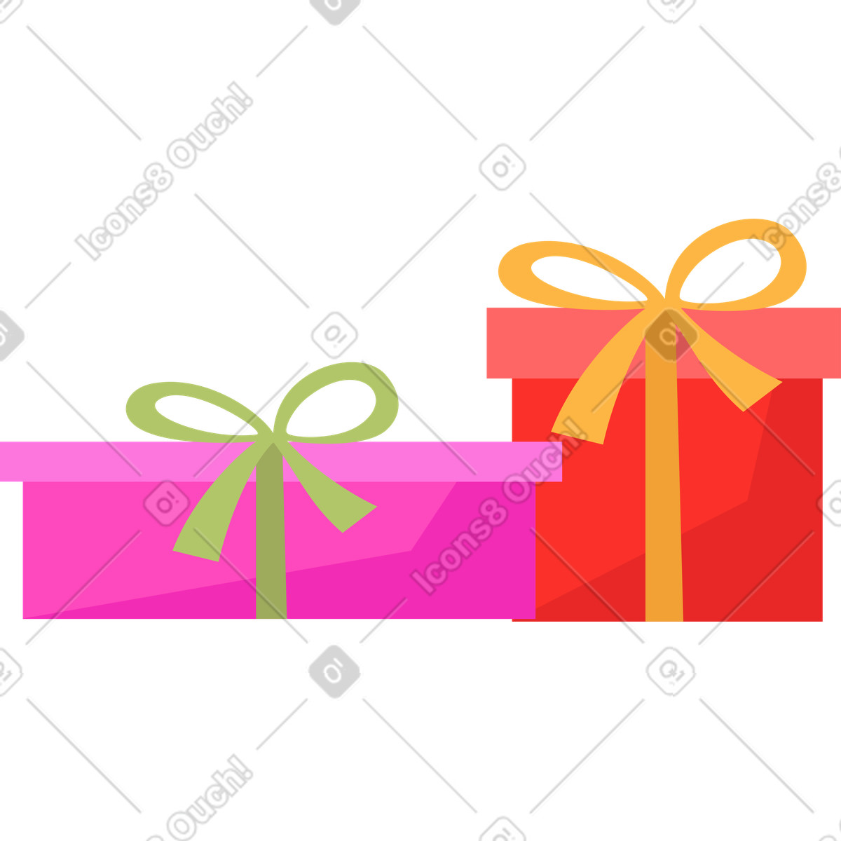 Zwei weihnachtsgeschenke-Illustration im Lagom-Stil als Download in PNG, SVG
