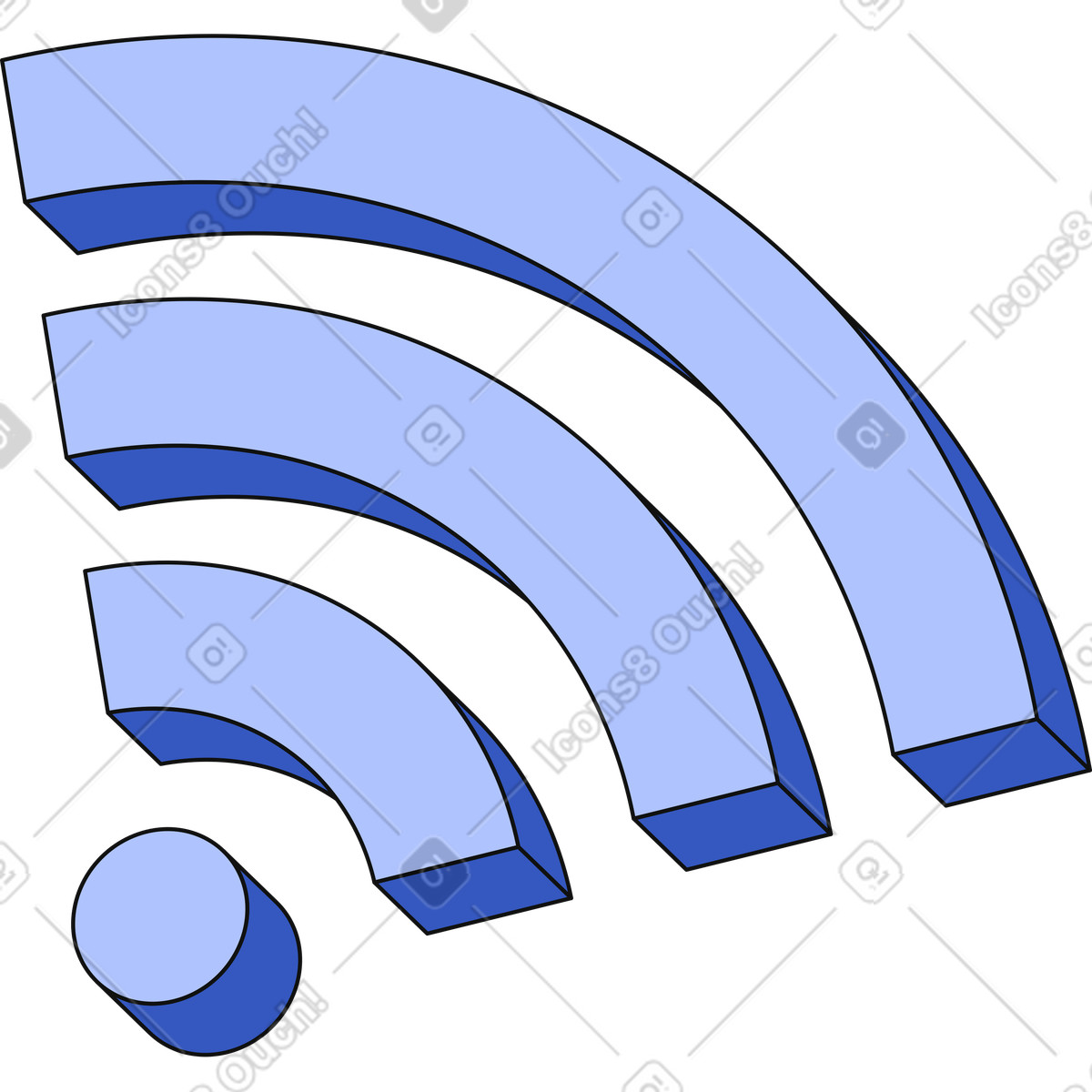 Wifi icon illustration in Techny style download in PNG, SVG