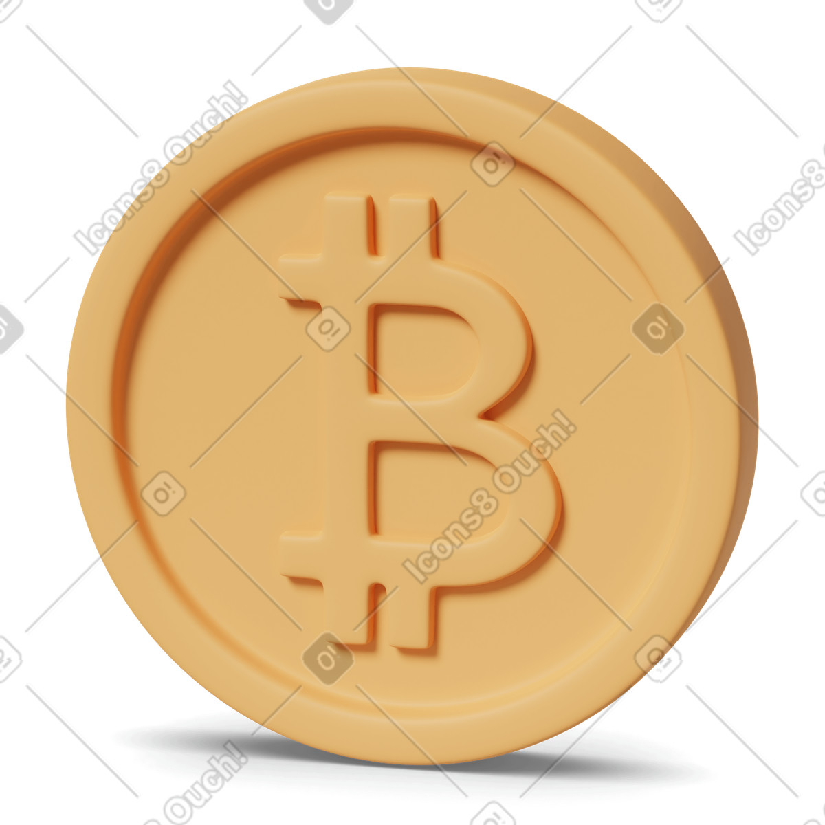 下载 3D Casual life 风格的 Bitcoin 插画，支持 PNG、SVG 格式