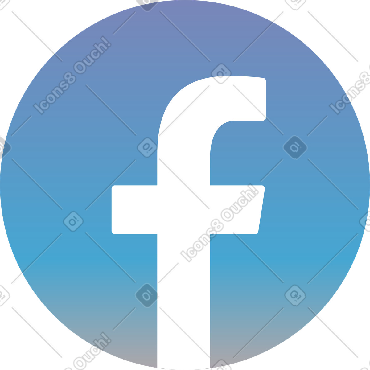 Ilustración Logo de facebook en estilo Marginalia a descargar en PNG y SVG