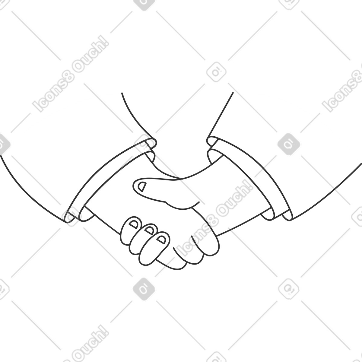 Stretta di mano illustrazione in stile Crayon scarica in PNG, SVG
