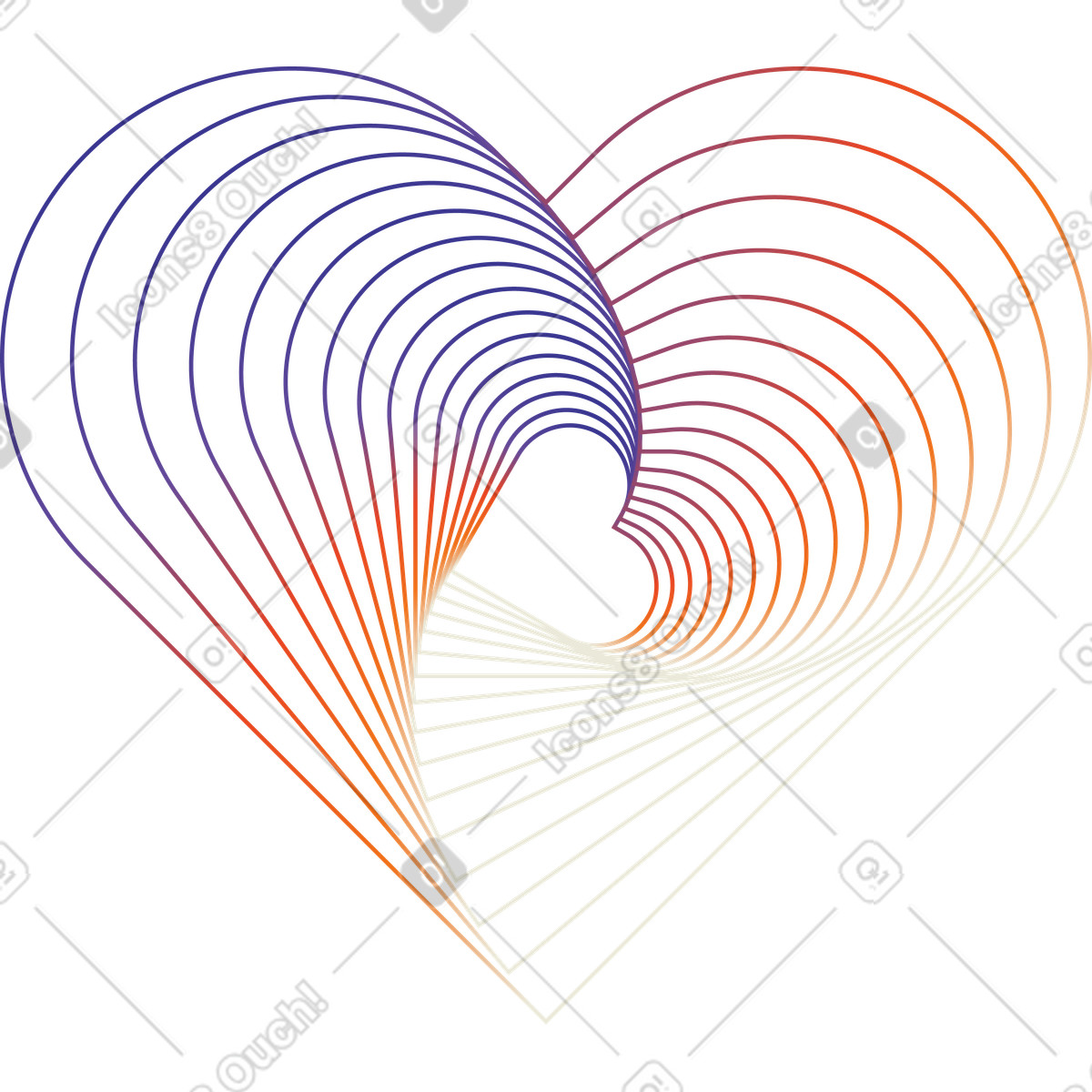 Illustration Forme de cœur abstraite, visualisation l'empathie par ia dans le style Forms à télécharger aux formats PNG, SVG