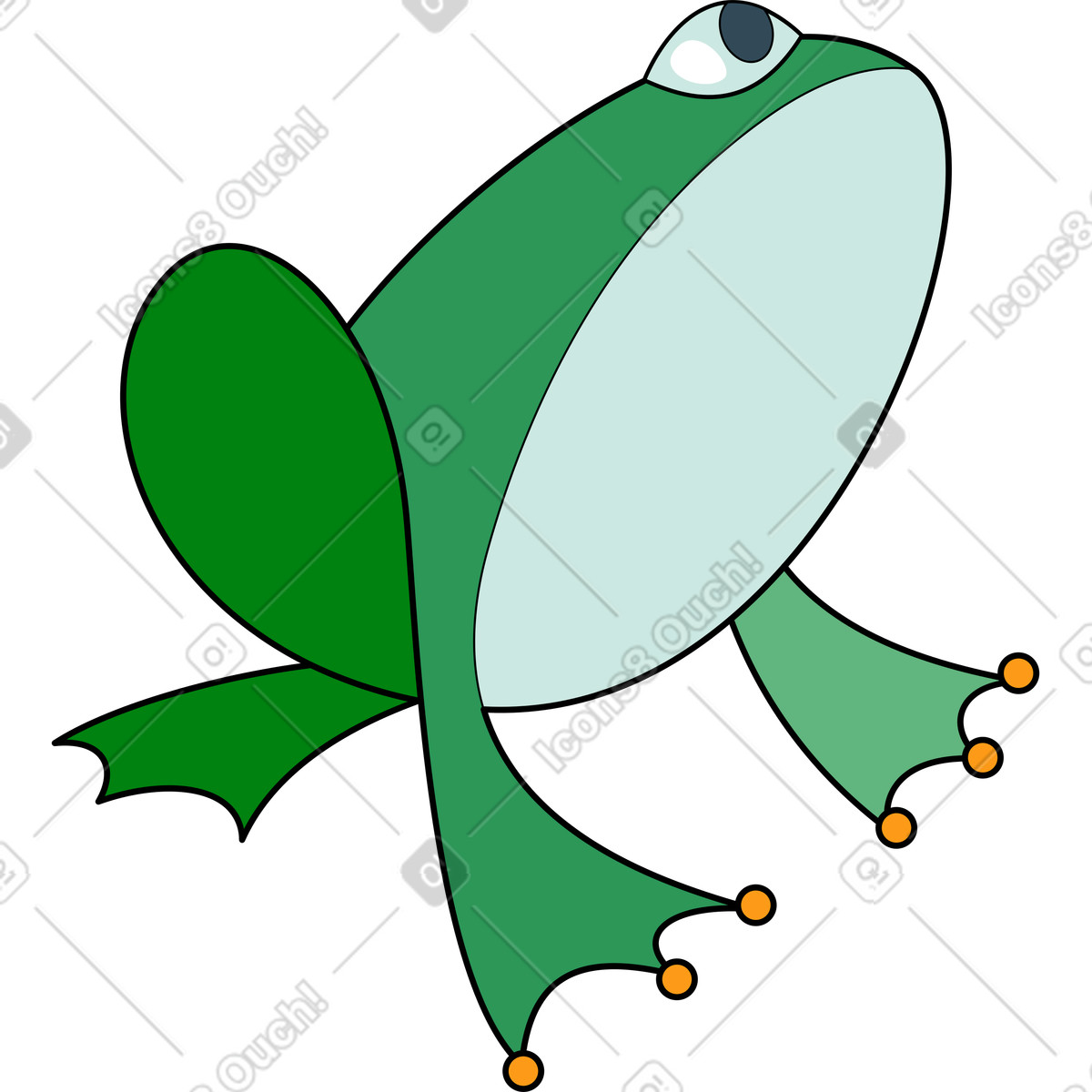 Ilustração de Rã em no estilo Surr para baixar em PNG, SVG