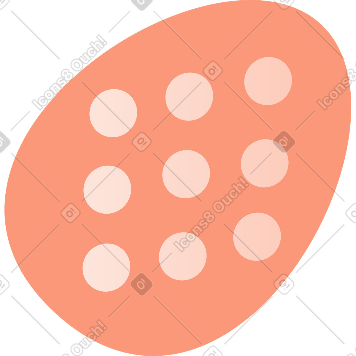 Osterei-Illustration im Orange-Stil als Download in PNG, SVG