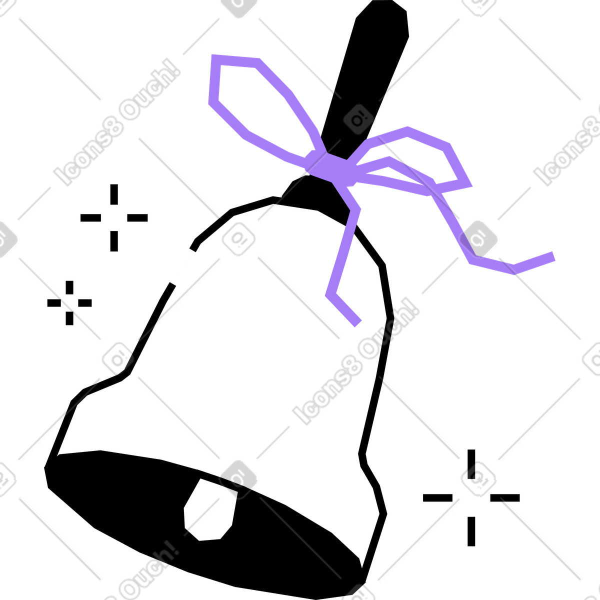 Bell illustration in Amethyst style download in PNG, SVG