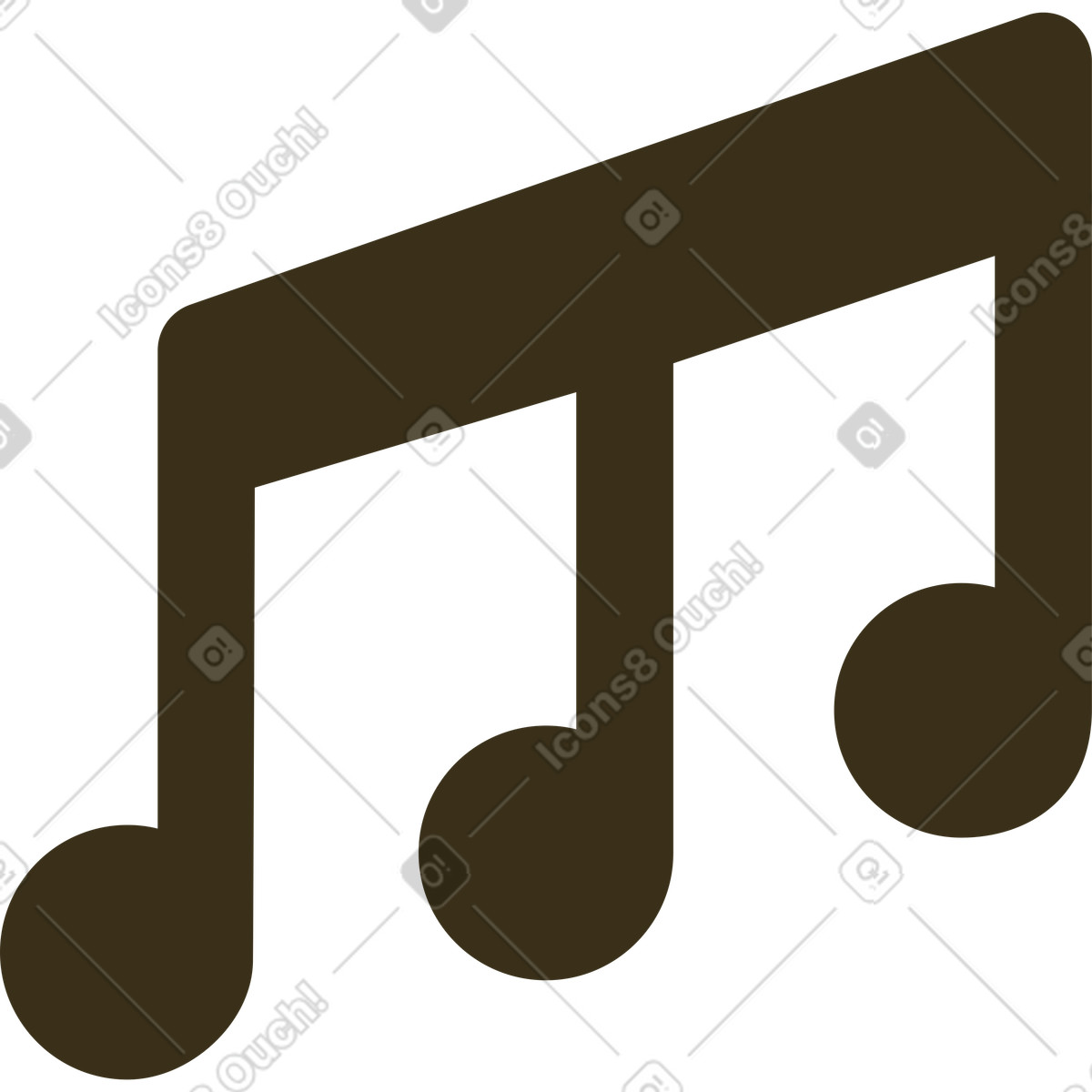 Music note illustration in Arabica style download in PNG, SVG