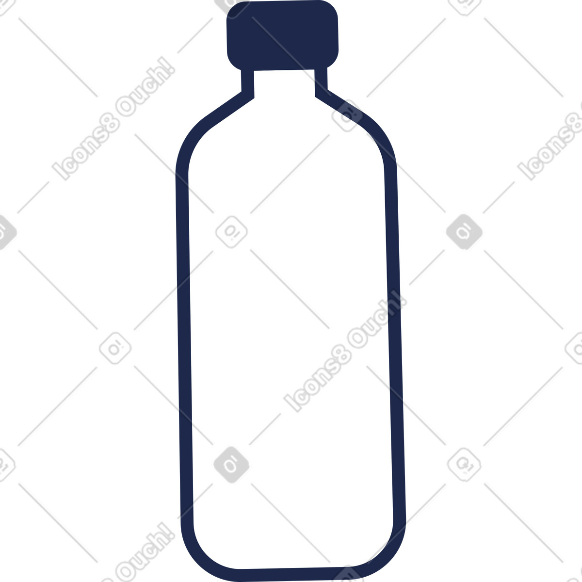 Bottle illustration in Outline style download in PNG, SVG