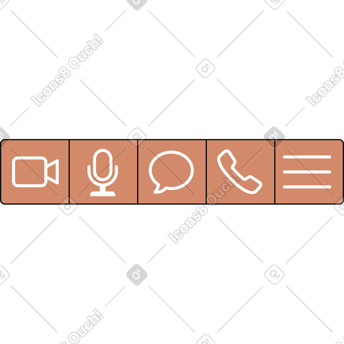 Pannello delle opzioni di comunicazione illustrazione in stile Teko scarica in PNG, SVG