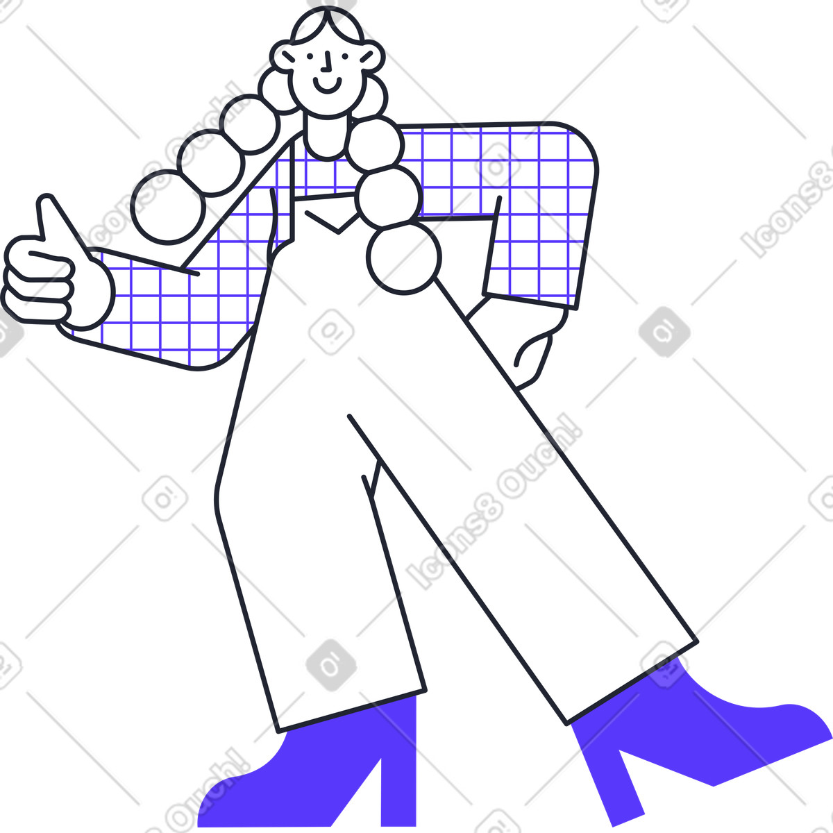 Donna illustrazione in stile Pablita scarica in PNG, SVG