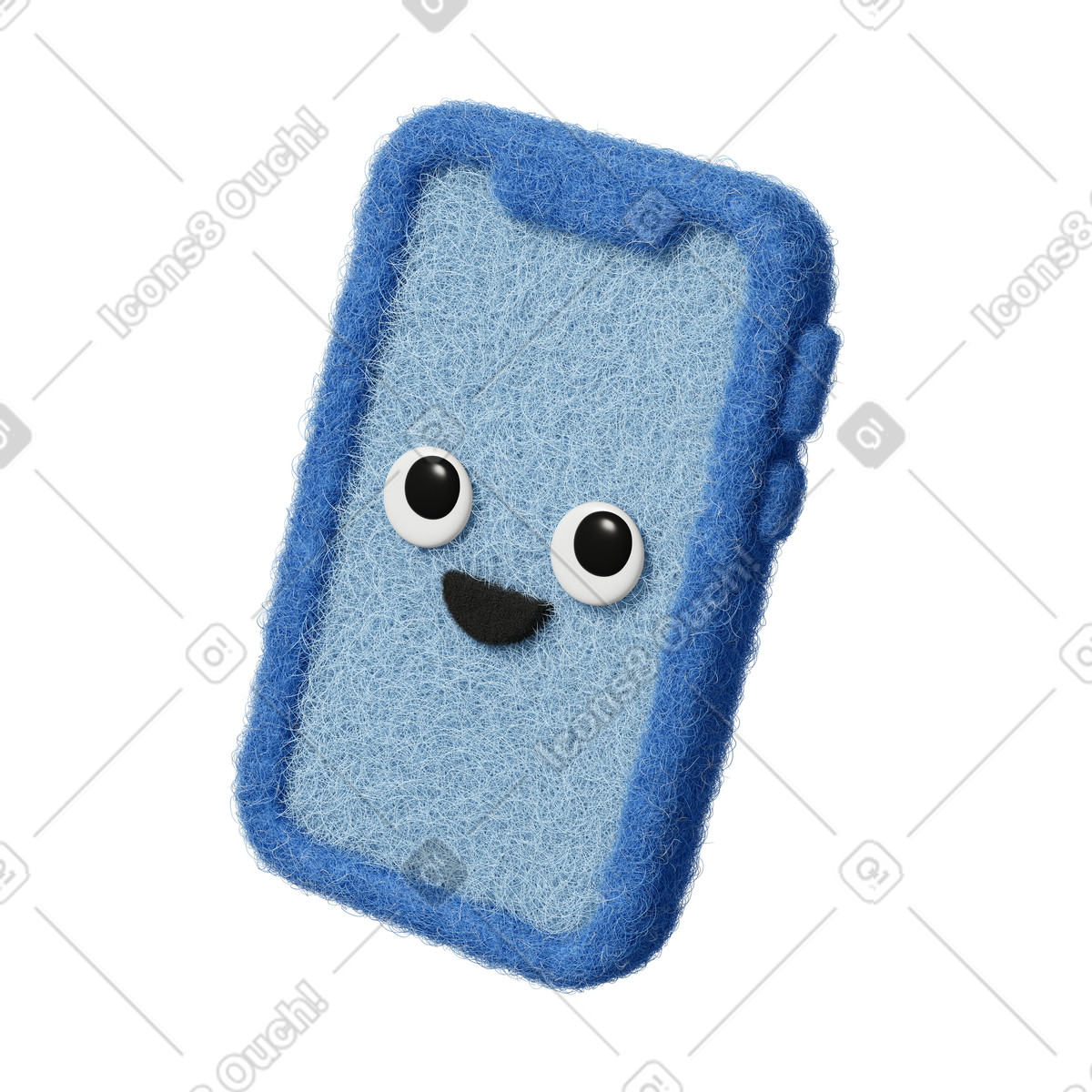 Cute phone-Illustration im Fuzzy-Stil als Download in PNG, SVG