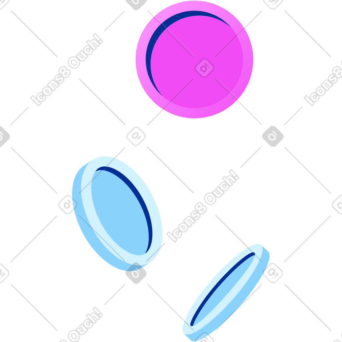 Ilustración Monedas cayendo en estilo Glossy a descargar en PNG y SVG