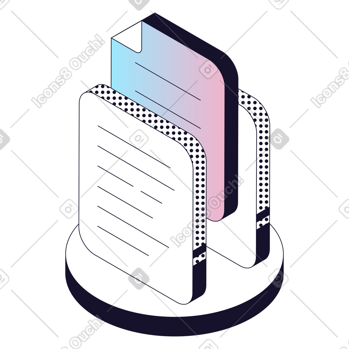 File Storage, Document System, Data Organization illustration in Node style download in PNG, SVG