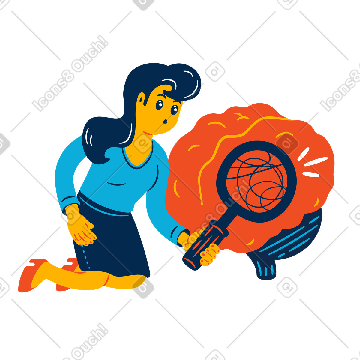 Ricerca mentale illustrazione in stile Flame scarica in PNG, SVG
