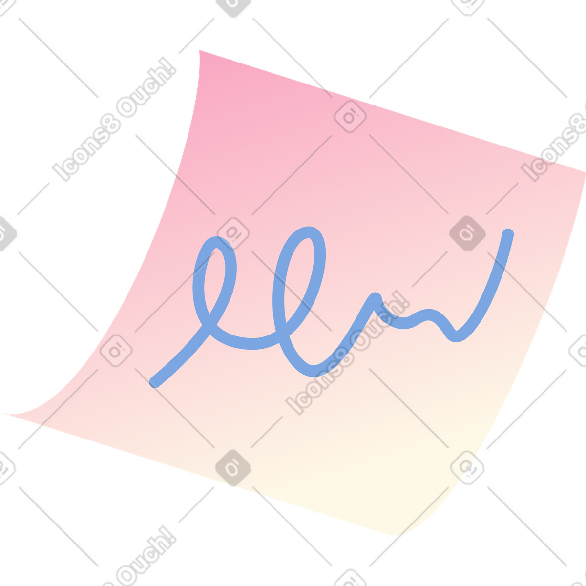 Post-it con scarabocchio illustrazione in stile Beam scarica in PNG, SVG