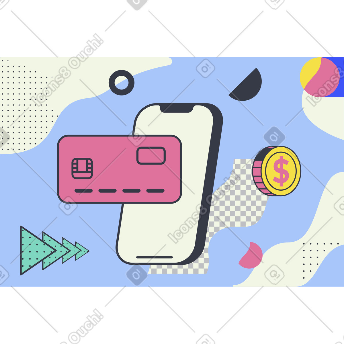 Payment method illustration in Abstract style download in PNG, SVG