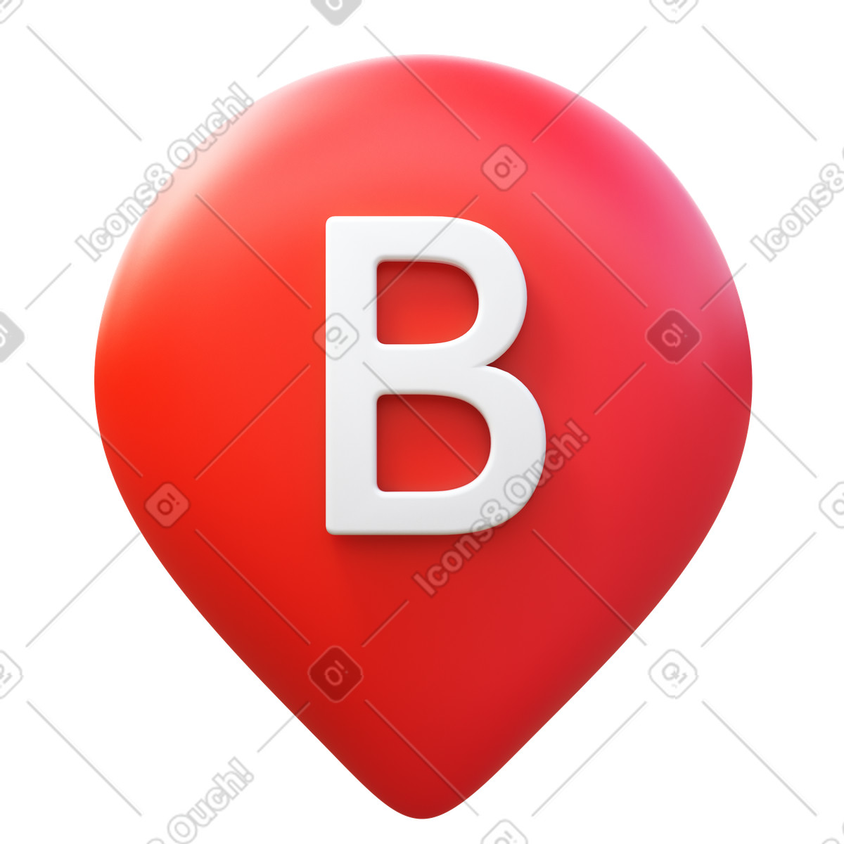 下载 3D Fluency 风格的 Marker b 插画，支持 PNG、SVG 格式