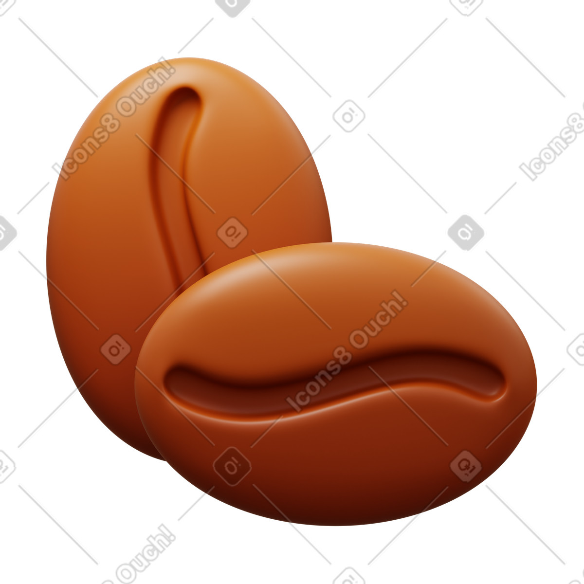 Ilustración Coffee beans en estilo 3D Fluency a descargar en PNG y SVG