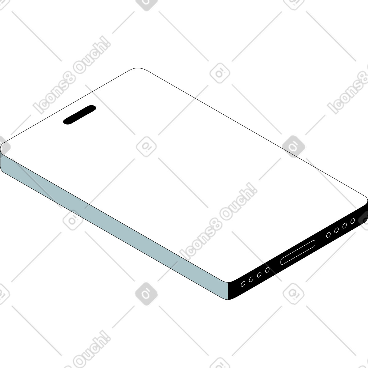 Minimal smartphone illustration clipart with clean flat phone vector design