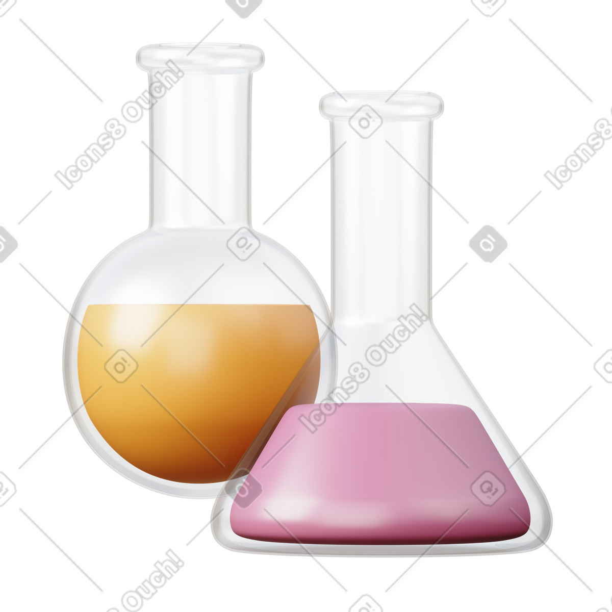 Science lab items illustration in 3D Sugary style download in PNG, SVG
