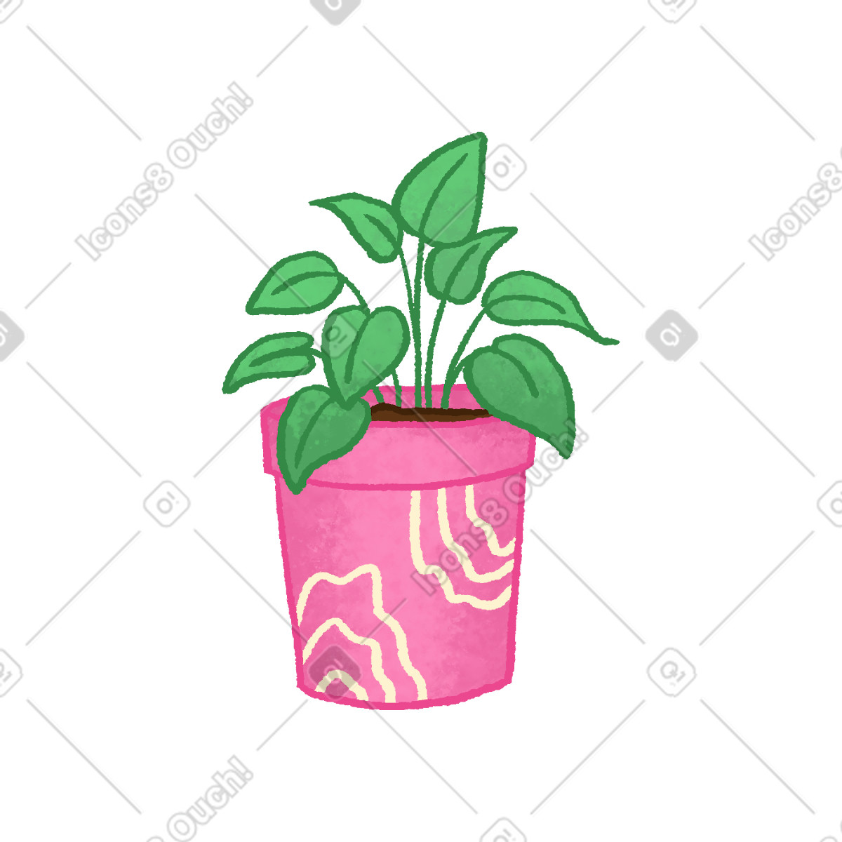 Houseplant in pink pot illustrazione stile Hue scarica PNG, SVG