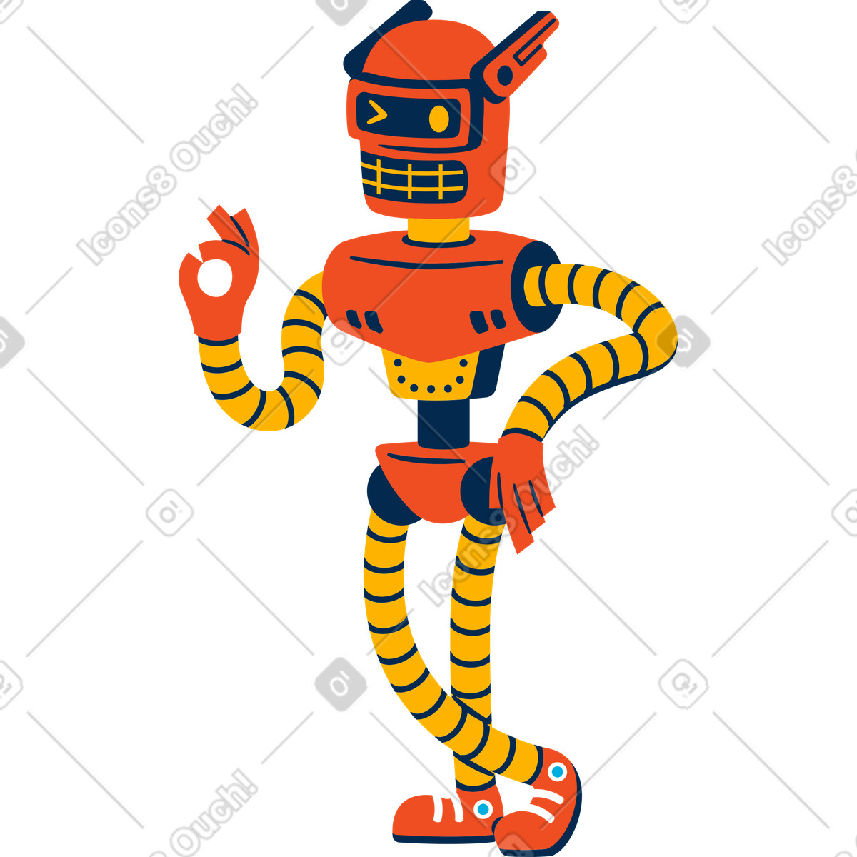 下载 Flame 风格的 机器人 插画，支持 PNG、SVG 格式
