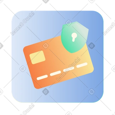 Safe payment with bank card and security shield icon PNG, SVG
