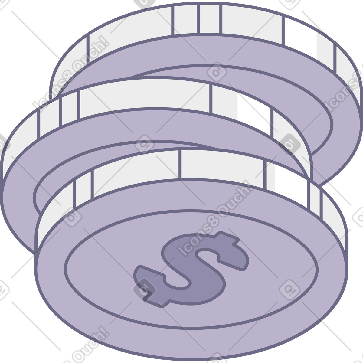 Modul スタイルの Stack of coins のイラストをPNG、SVG形式でダウンロード