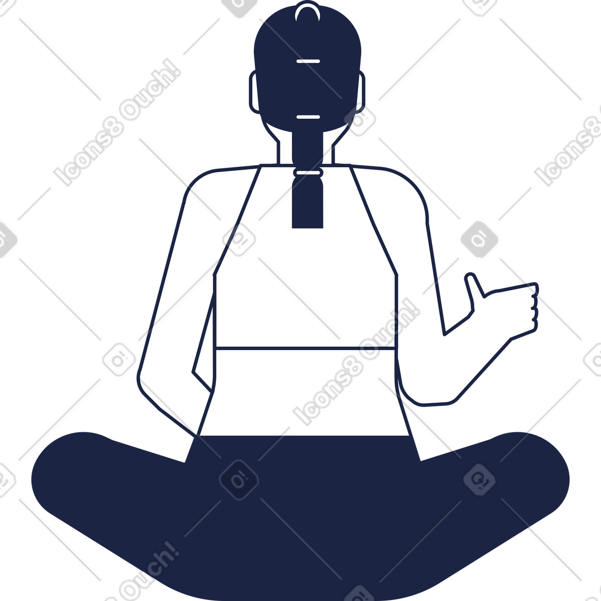 Woman in lotos pose line illustration Urban style download PNG, SVG