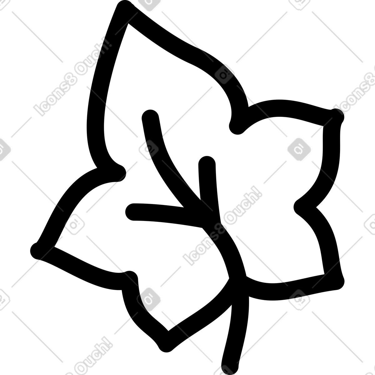 Grape leaf illustration in Transistor style download in PNG, SVG