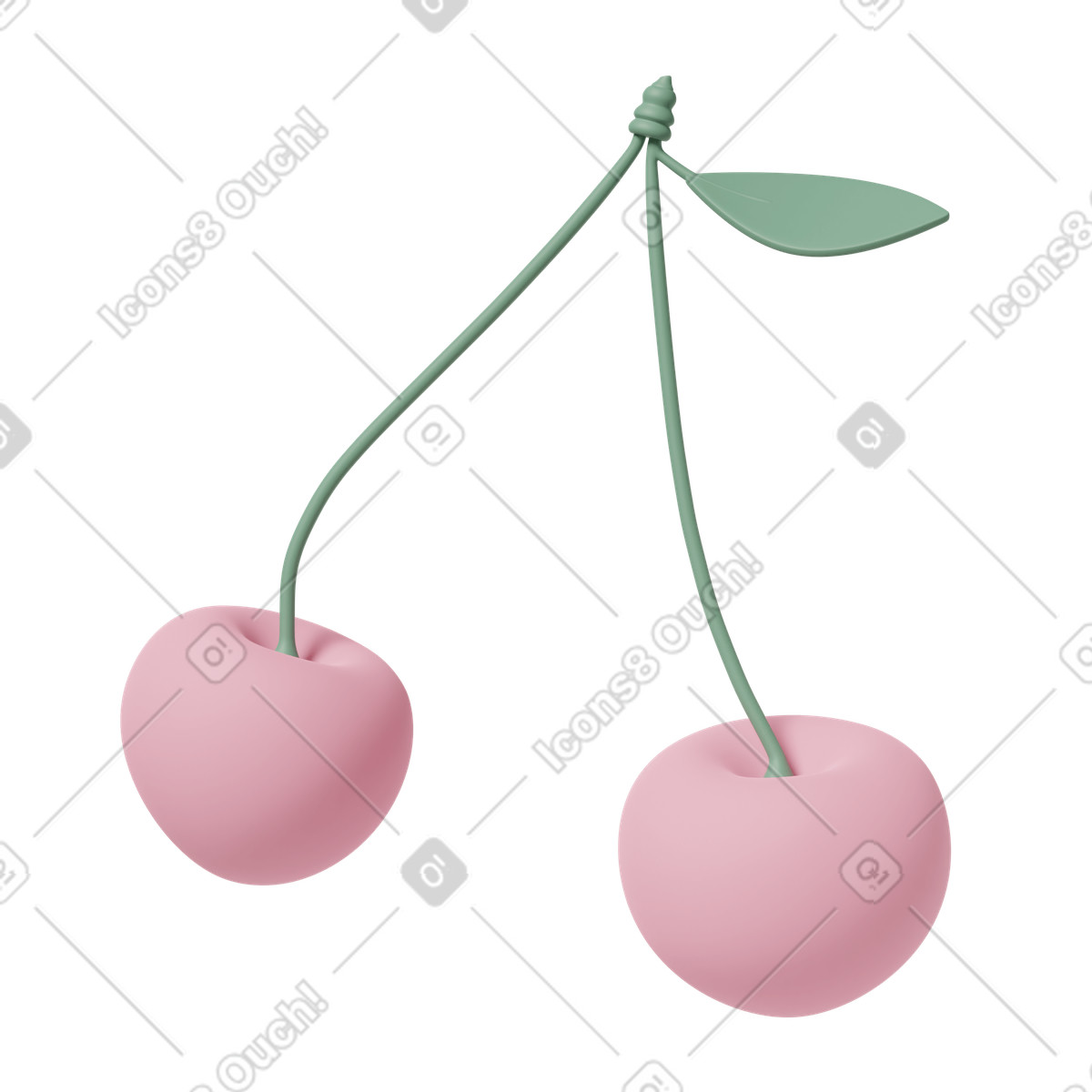 Pink cherry illustration in 3D Casual life style download in PNG, SVG