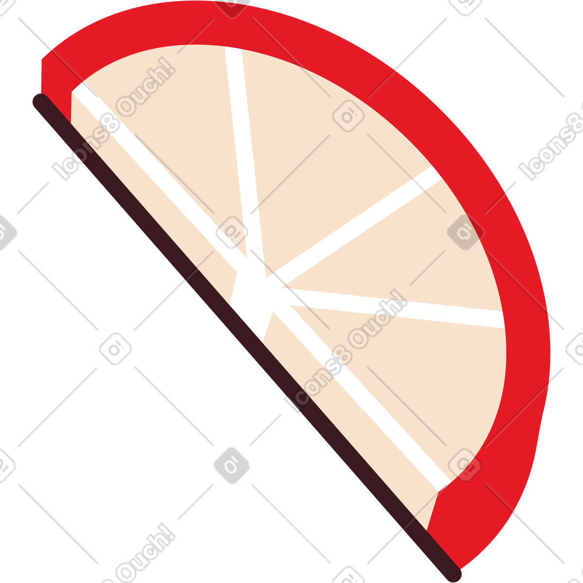 Orange slice illustration in Folks style download in PNG, SVG