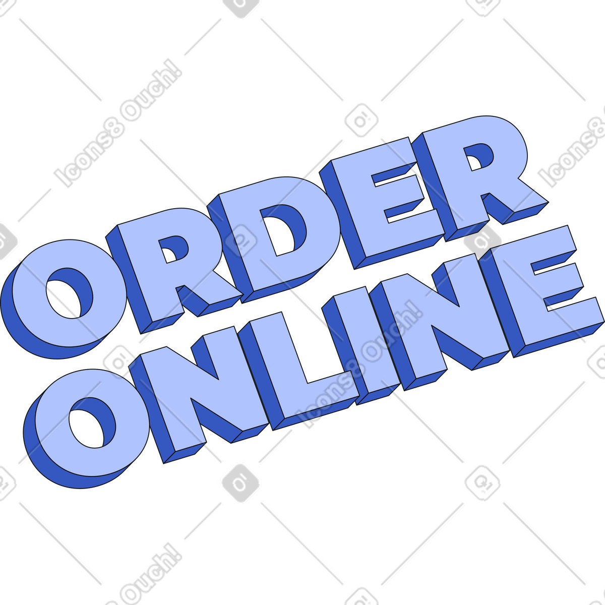 Ilustração de Texto on-line pedido letras em no estilo Techny para baixar em PNG, SVG