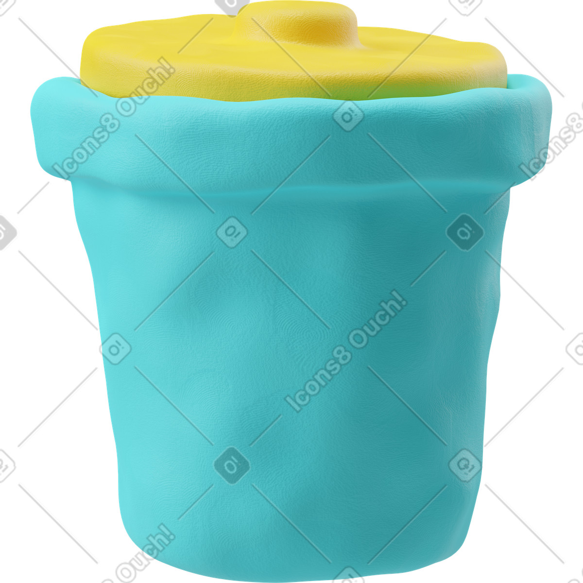 Three-quarter view of a light blue remove symbol illustration in 3D Plastilina style download in PNG, SVG