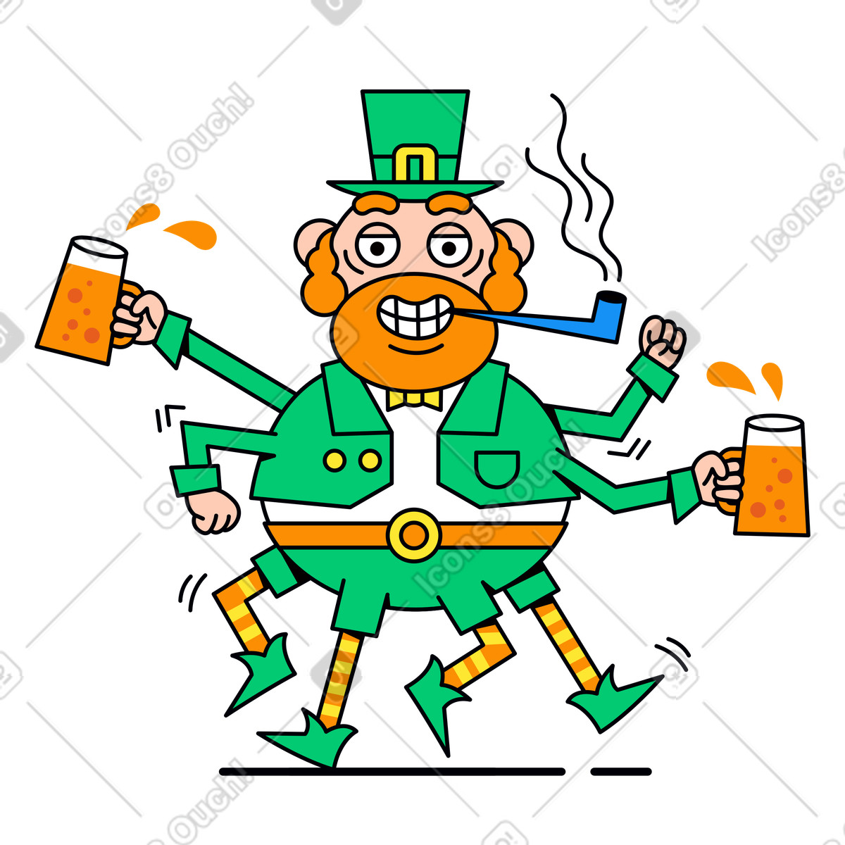 Illustration Le jour de la saint-patrick dans style Droll à télécharger aux formats PNG, SVG