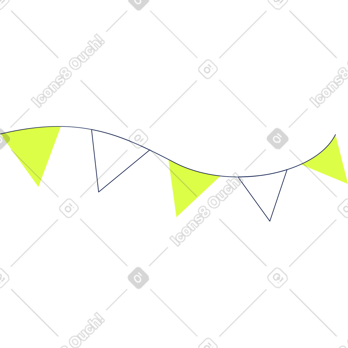 Geburtstagsgirlande-Illustration im Glow-Stil als Download in PNG, SVG