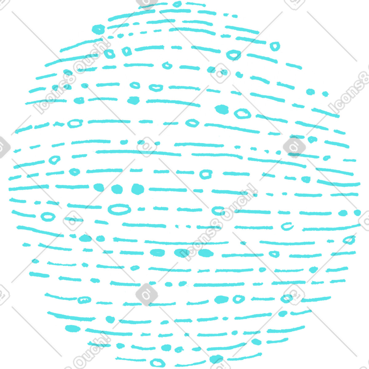 Blue line dotted sphere illustration in Inky style download in PNG, SVG