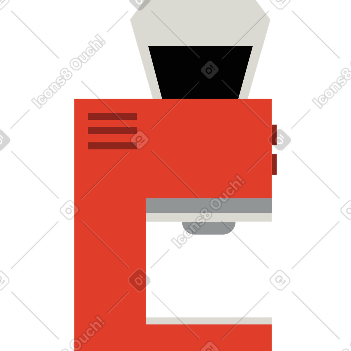 下载 Burgundy 风格的 咖啡机 插画，支持 PNG、SVG 格式