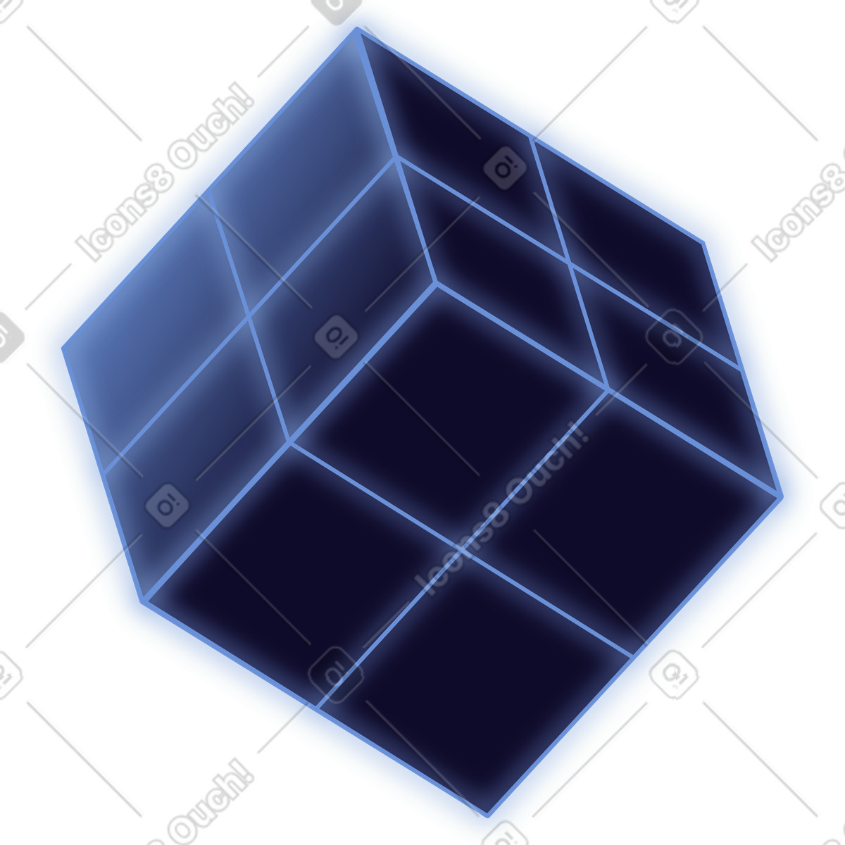 Virtual cube illustrazione in stile Dimension scarica in PNG, SVG