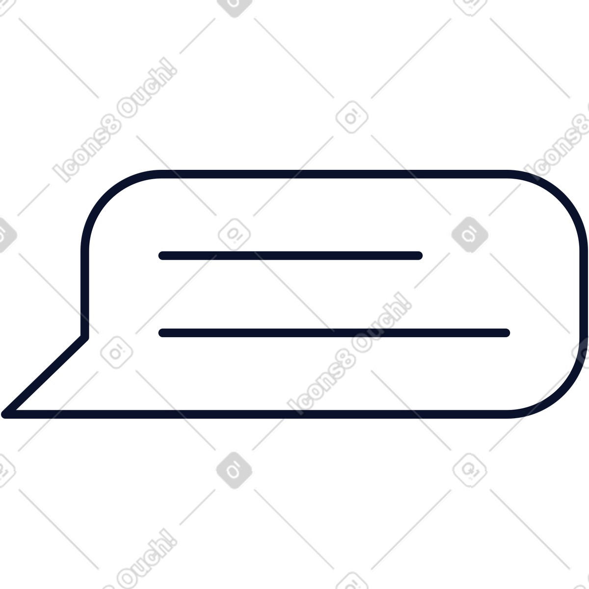 Speech bubble with text illustration in Flexy style download in PNG, SVG