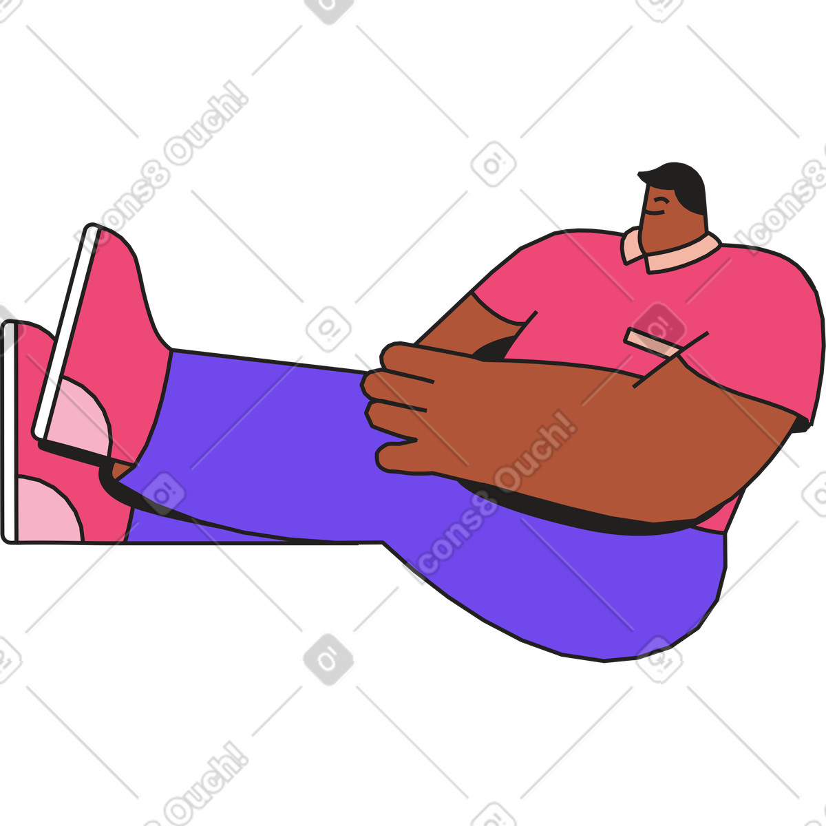 Ilustração de Homem sentado em no estilo Dazzle para baixar em PNG, SVG