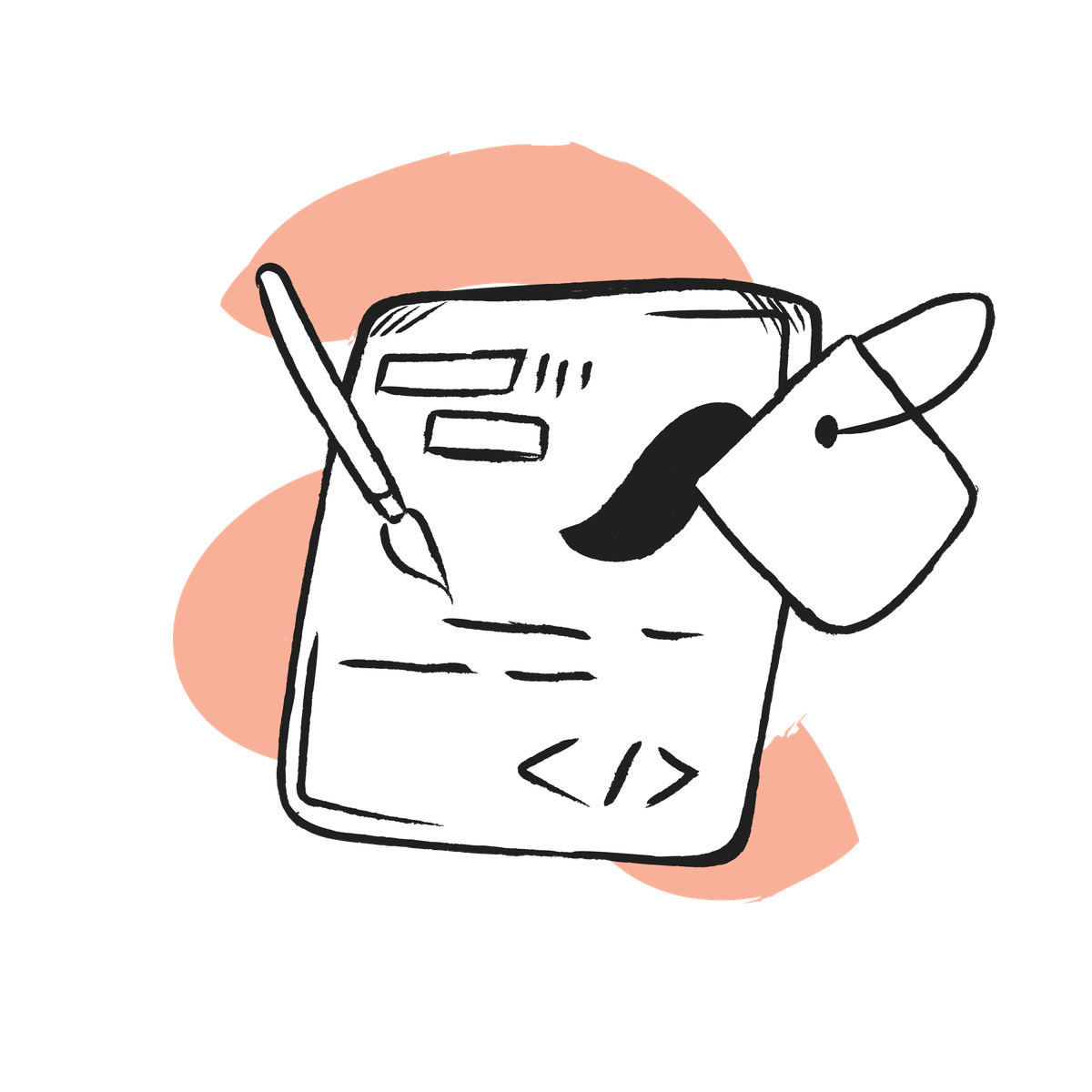 Website design with brush and paint bucket illustration in Pixeltrue icons style download in PNG, SVG