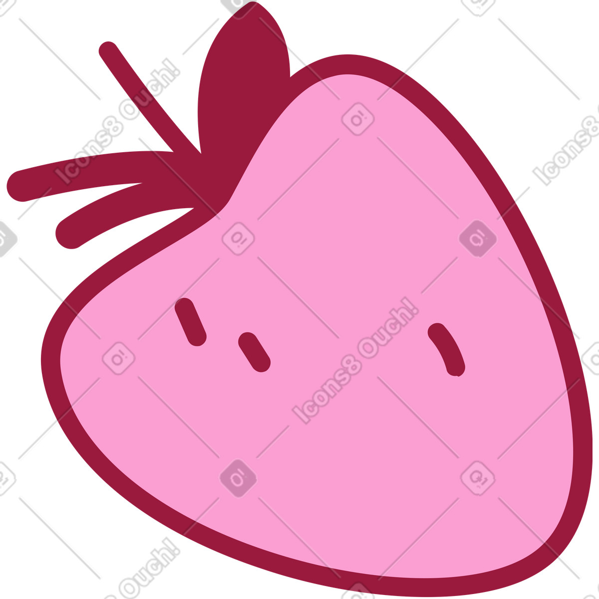 Erdbeere-Illustration im Storyline-Stil als Download in PNG, SVG