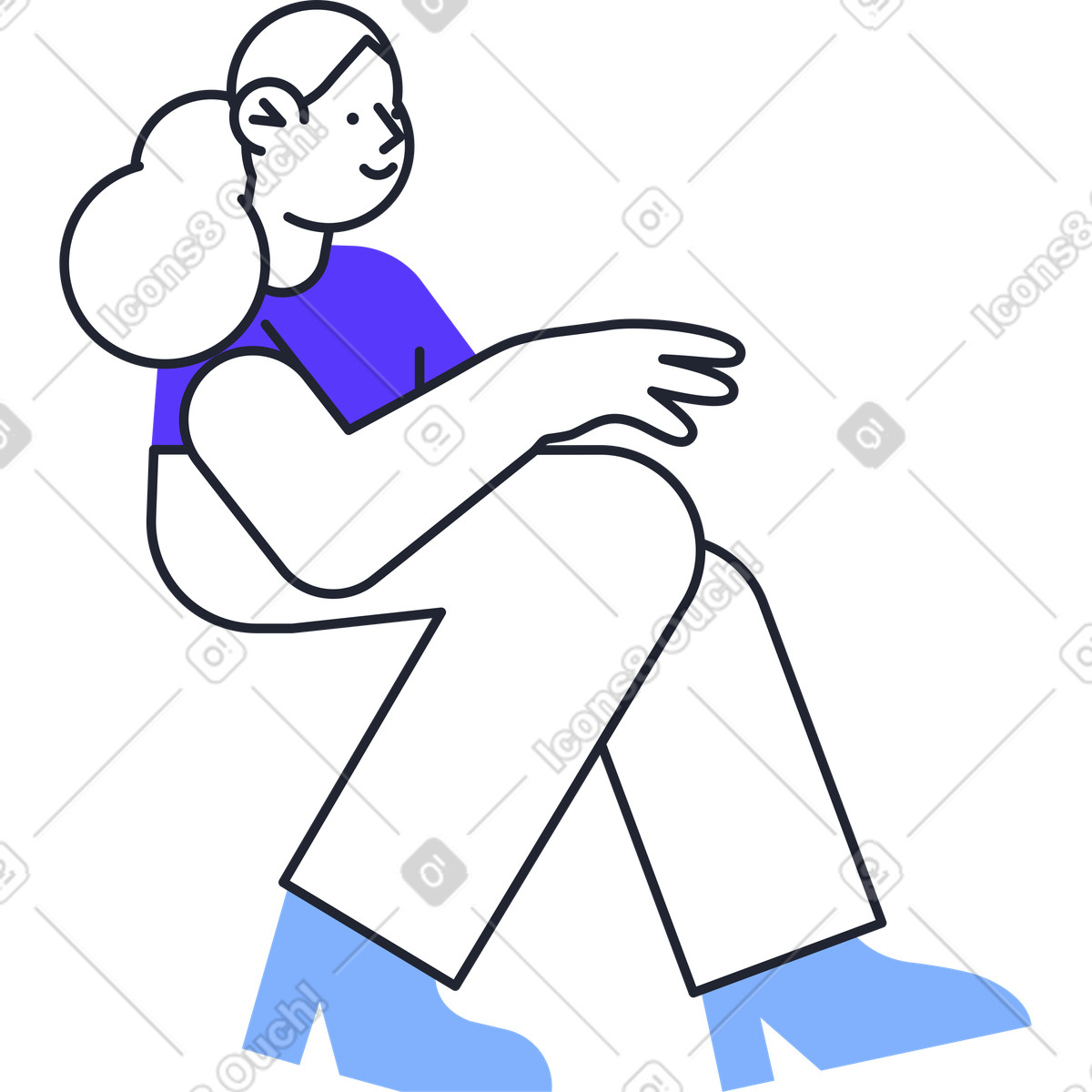 Woman illustration in Pablita style download in PNG, SVG
