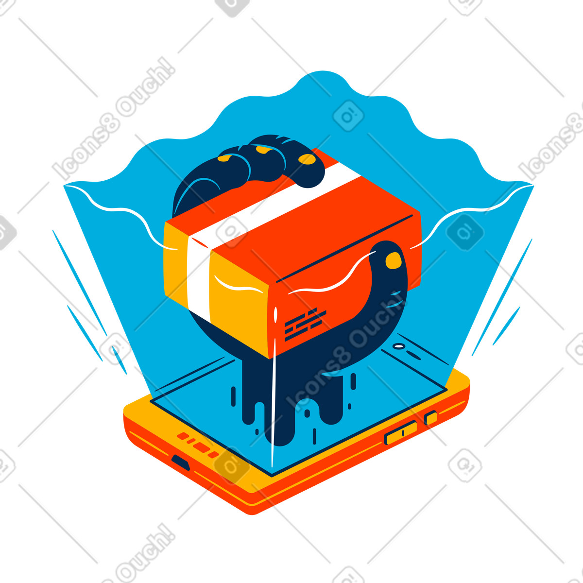 Servizio di consegna veloce per telefono illustrazione in stile Flame scarica in PNG, SVG