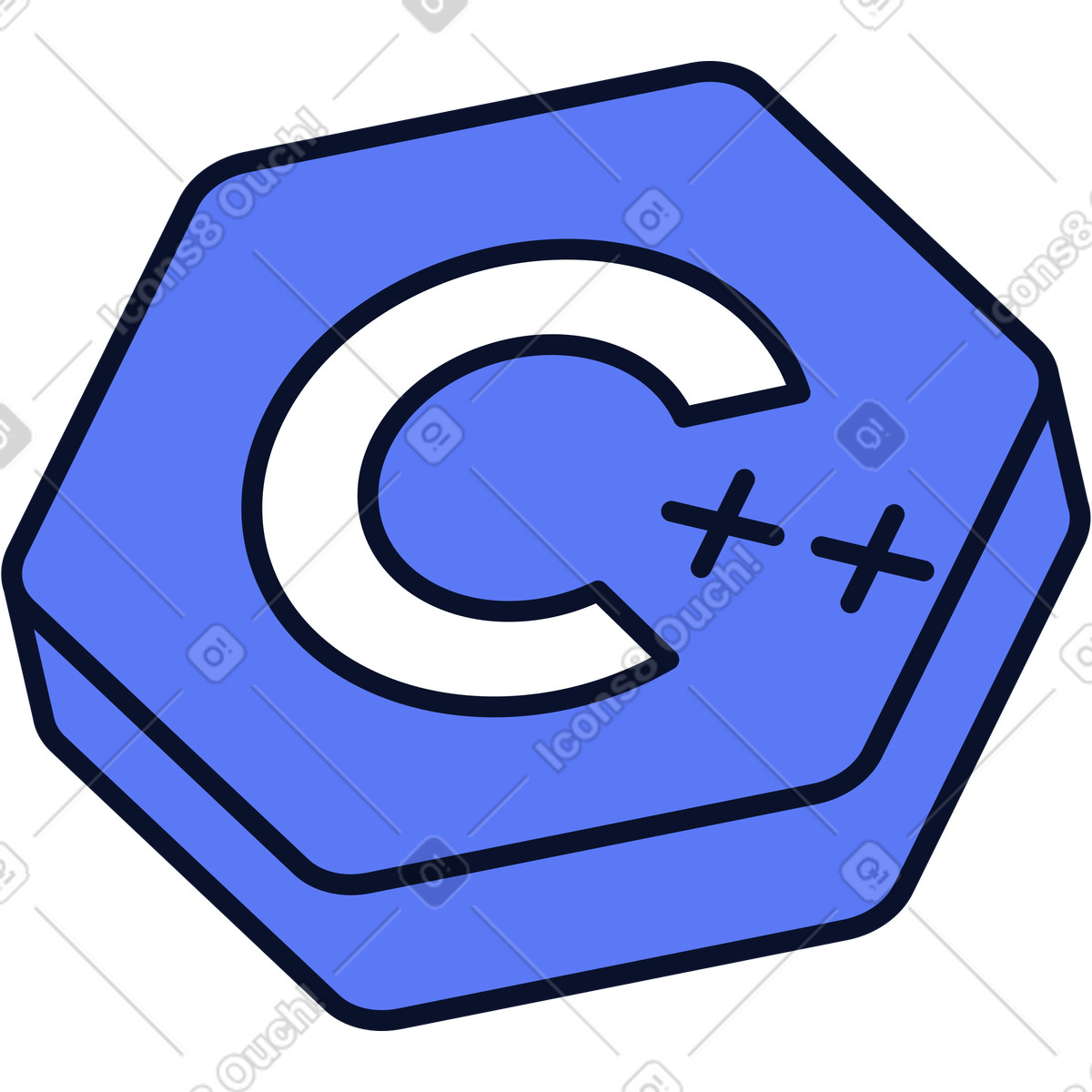 C++ icon illustration in Flexy style download in PNG, SVG