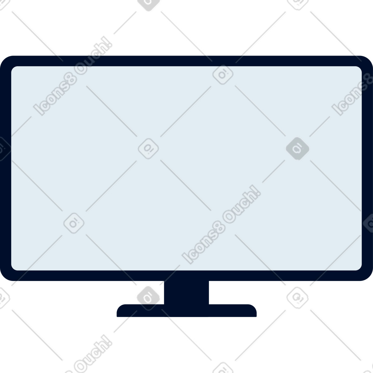 Monitor illustration clipart image showcasing a computer screen in PNG SVG