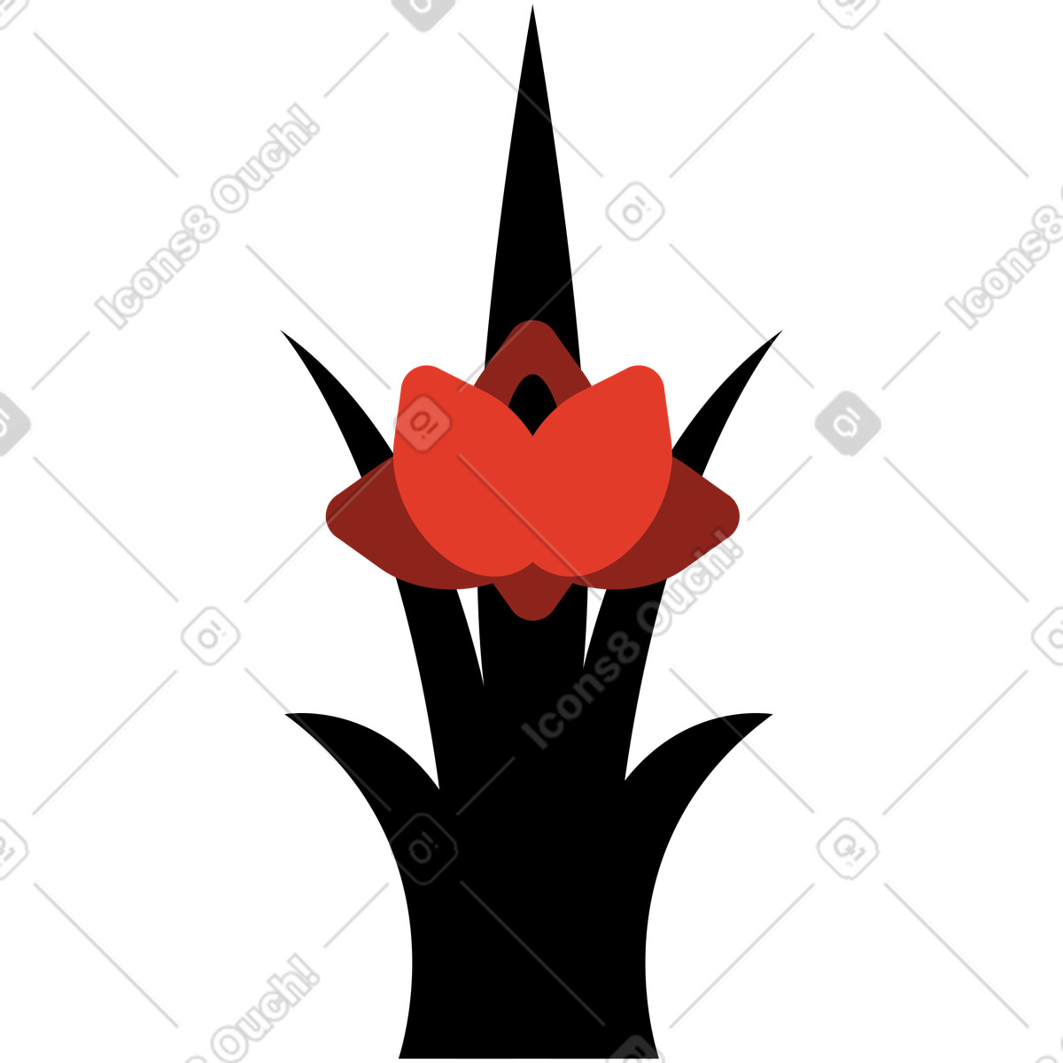 Ilustración Flor en estilo Burgundy a descargar en PNG y SVG