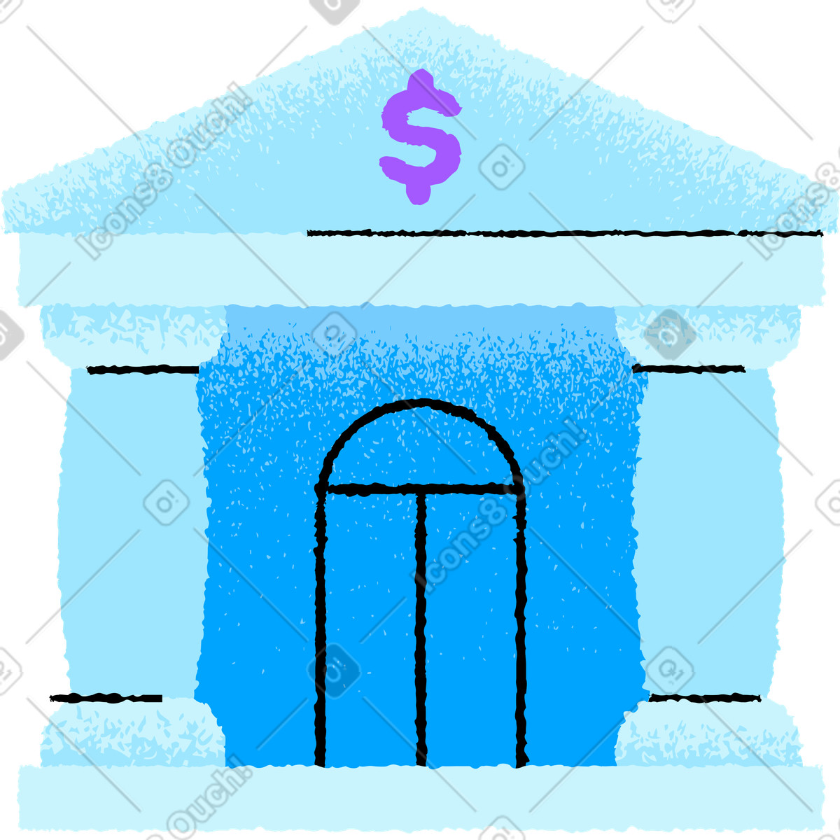 Bank illustration in Mirage style download in PNG, SVG